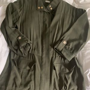 Army green zip up jacket